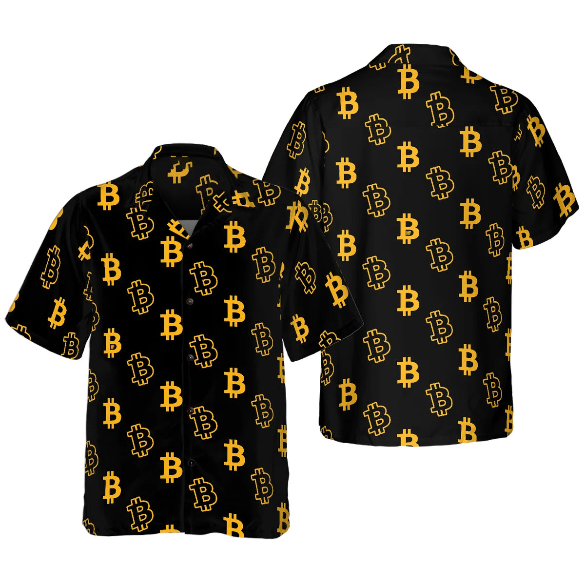 Bitcoin Hawaiian Shirt – 3D Printed Crypto Beach Shirt | Unisex Short Sleeve Summer Button-Up