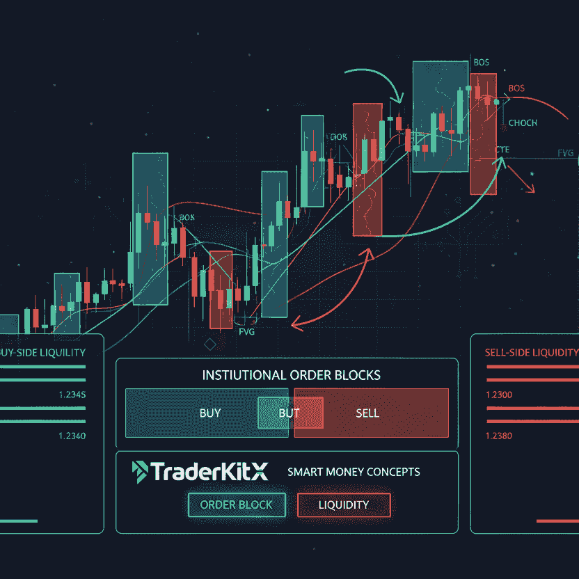 TraderKitX Smart Money Concepts Order Block & Liquidity Indicator