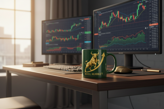 Gifts for Day Traders: Why This Bull Market Coffee Cup belongs on Every Trading Desk - TraderKitX