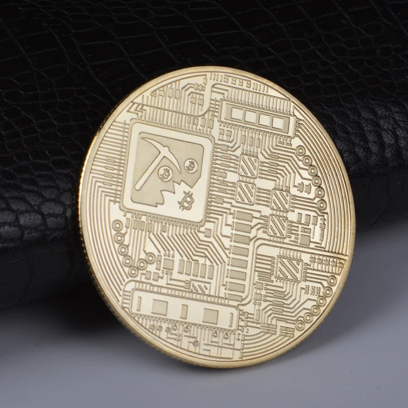 Gold Plated Bitcoin Commemorative Coin – Collector's Crypto Souvenir Gift