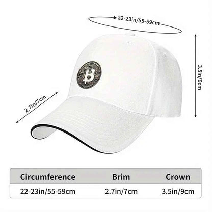 Bitcoin Crypto Baseball Cap – Unisex Adjustable Cotton Hat for Men & Women