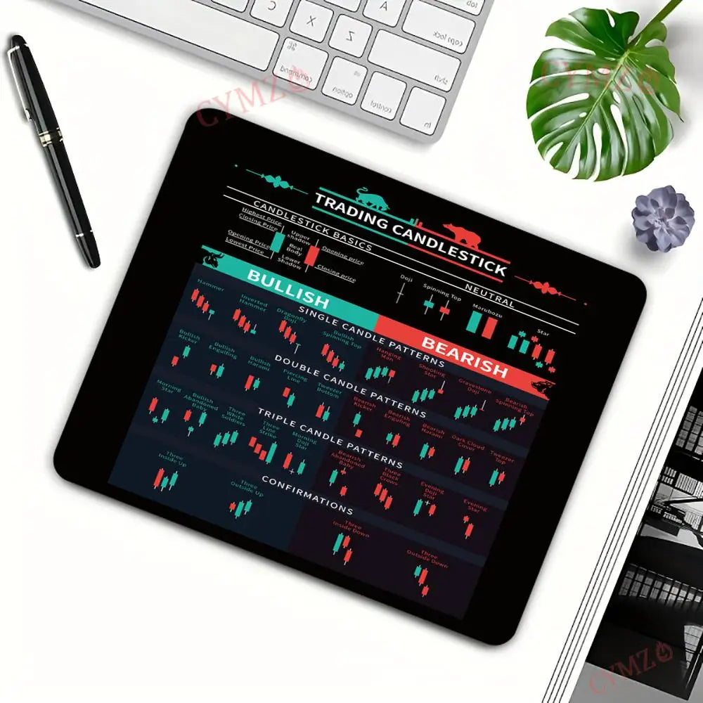 Stock Trading Chart Mouse Pad – Anti-Slip Desk Mat for Traders & Investors