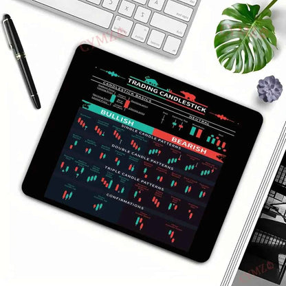 Stock Trading Chart Mouse Pad – Anti-Slip Desk Mat for Traders & Investors