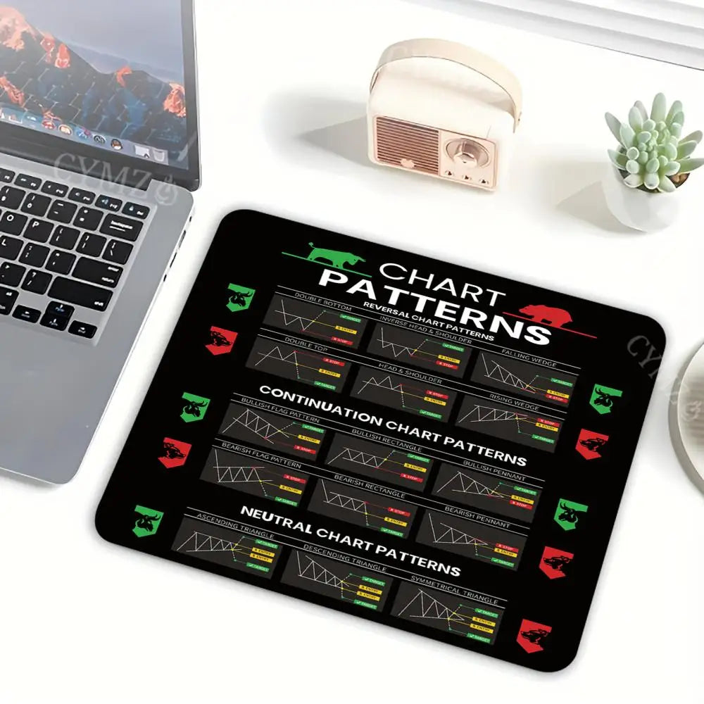 Stock Trading Chart Mouse Pad – Anti-Slip Desk Mat for Traders & Investors