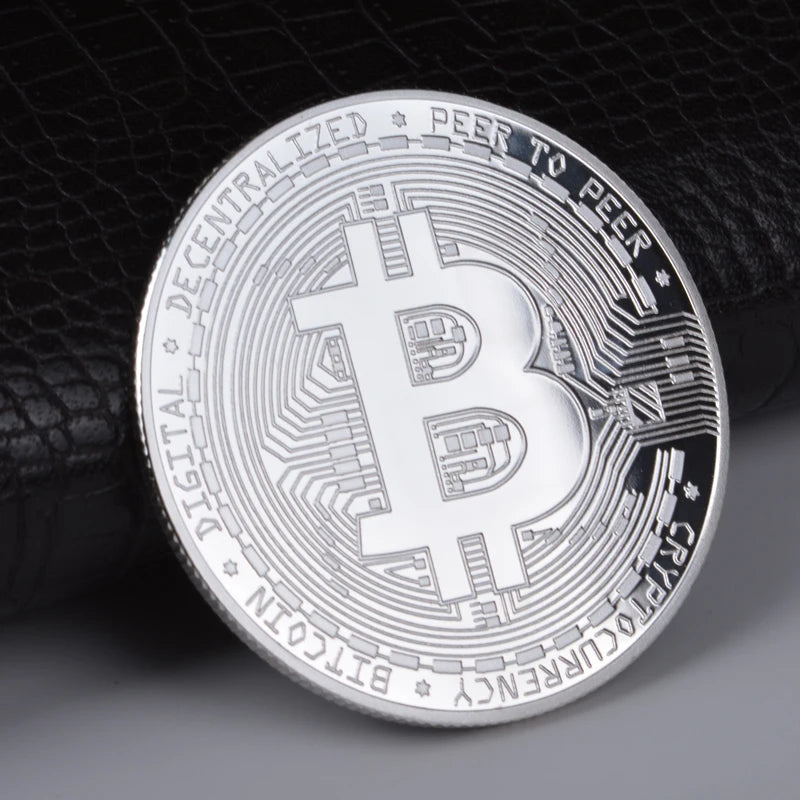 Gold Plated Bitcoin Commemorative Coin – Collector's Crypto Souvenir Gift