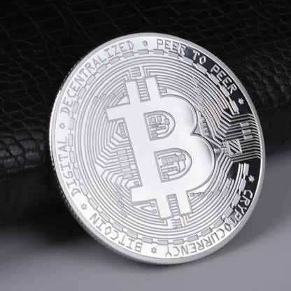 Gold Plated Bitcoin Commemorative Coin – Collector's Crypto Souvenir Gift