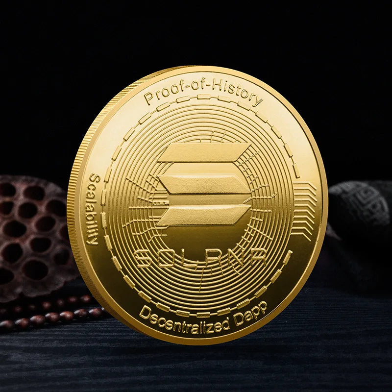 Solana (SOL) Gold & Silver Plated Commemorative Coin – Crypto Collector's Gift