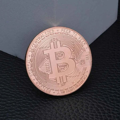 Gold Plated Bitcoin Commemorative Coin – Collector's Crypto Souvenir Gift