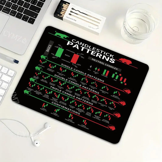 Stock Trading Chart Mouse Pad – Anti-Slip Desk Mat for Traders & Investors