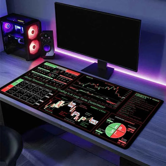 Candlestick Pattern Desk Mat - Extended Large Stock Market Trading Mouse Pad